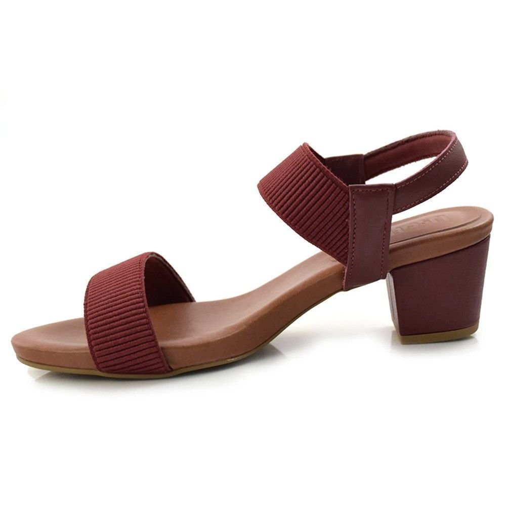 Sandália Usaflex Salto Bloco Feminina Vermelho 2