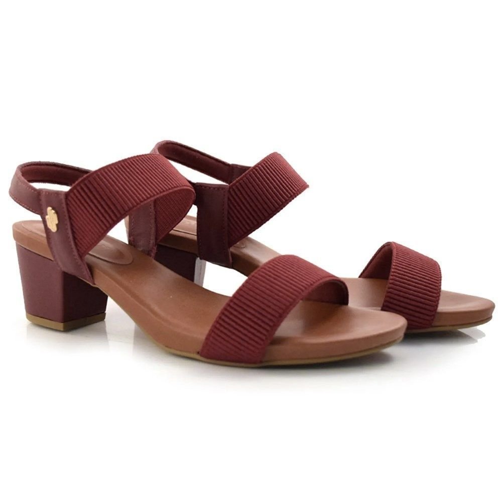 Sandália Usaflex Salto Bloco Feminina Vermelho 3