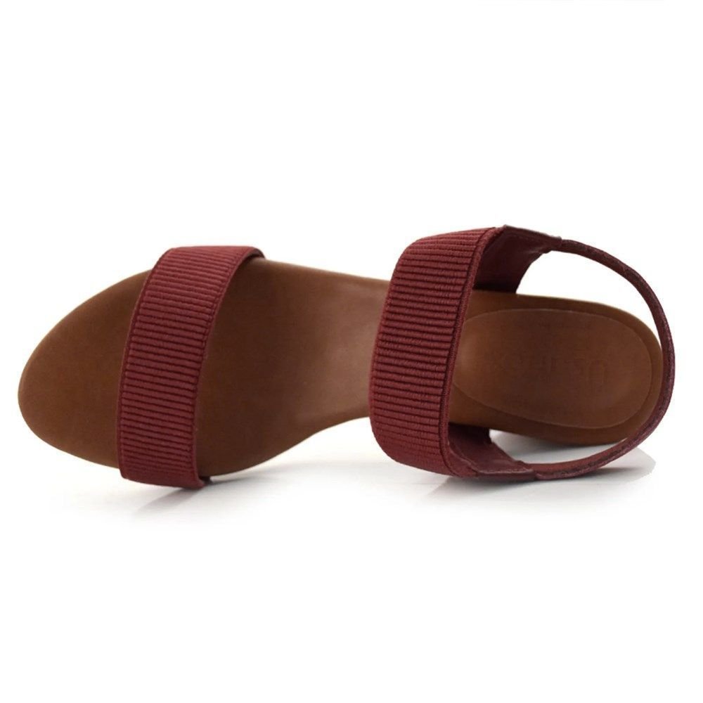 Sandália Usaflex Salto Bloco Feminina Vermelho 4