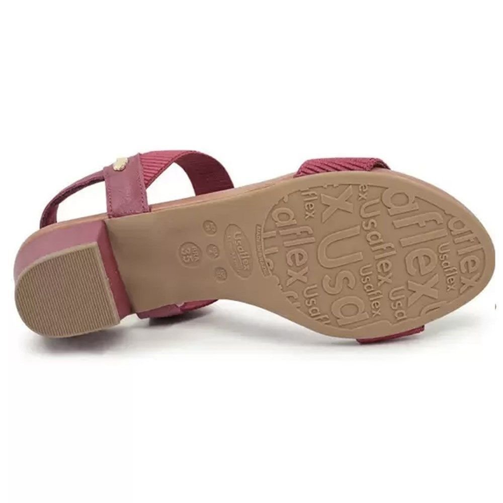 Sandália Usaflex Salto Bloco Feminina Vermelho 5