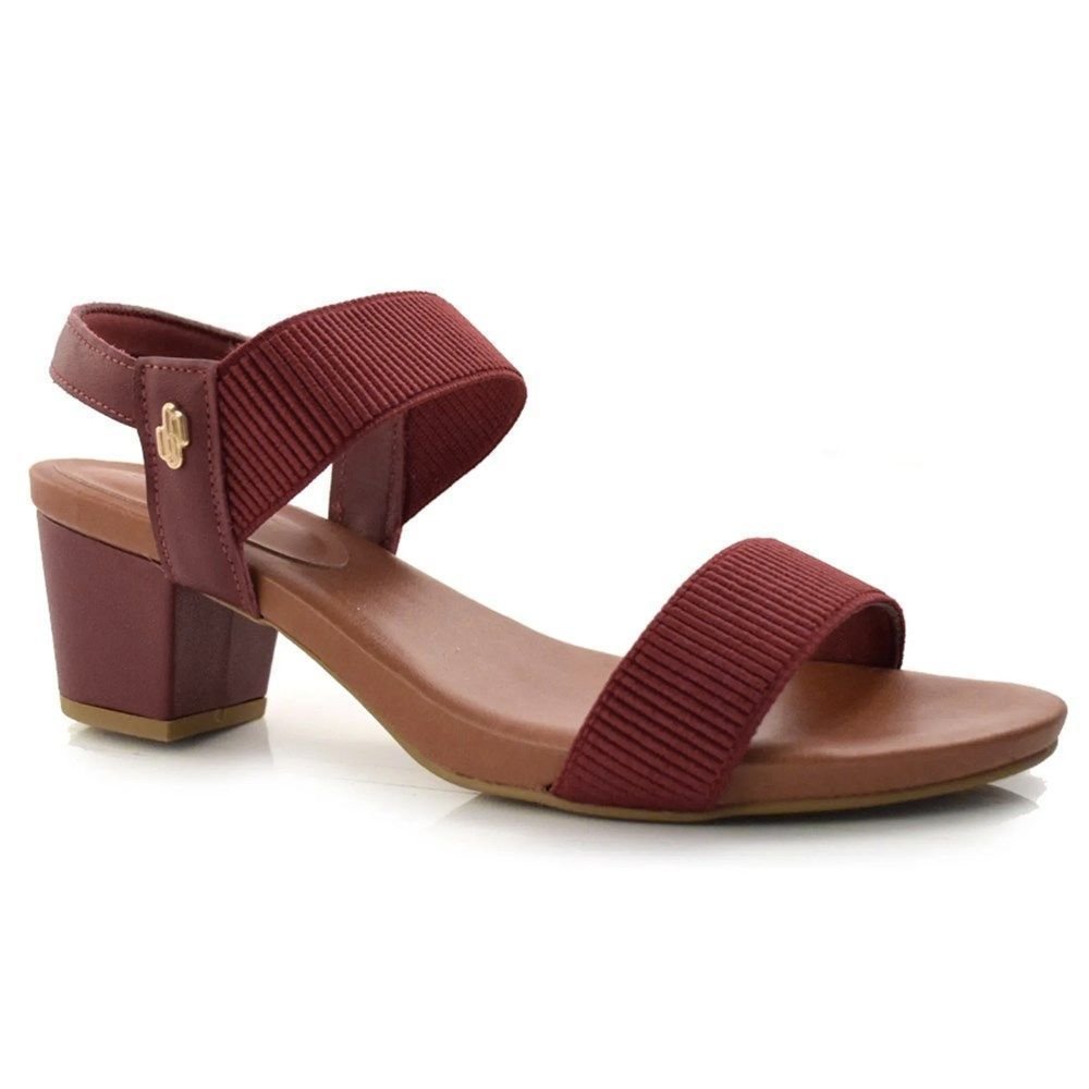 Sandália Usaflex Salto Bloco Feminina Vermelho 1