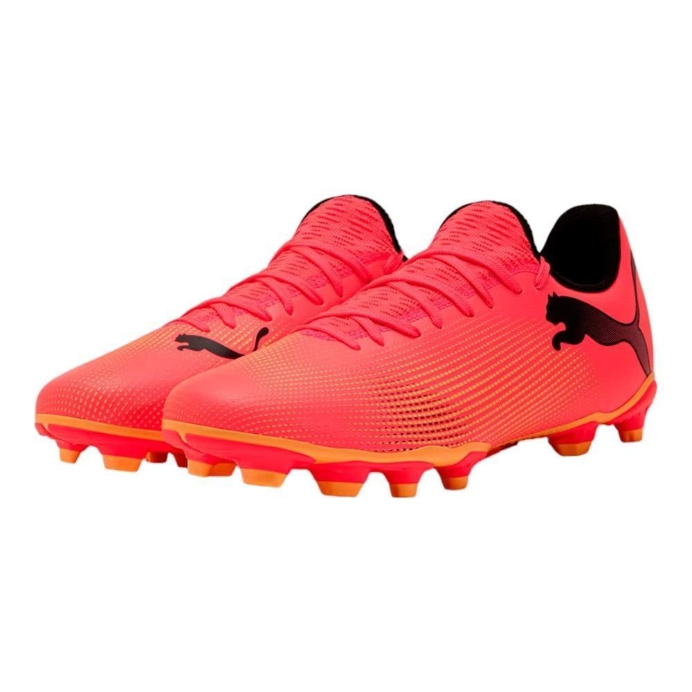 Chuteira Campo Puma Future 7 Play FG/AG Rosa/Laranja 2