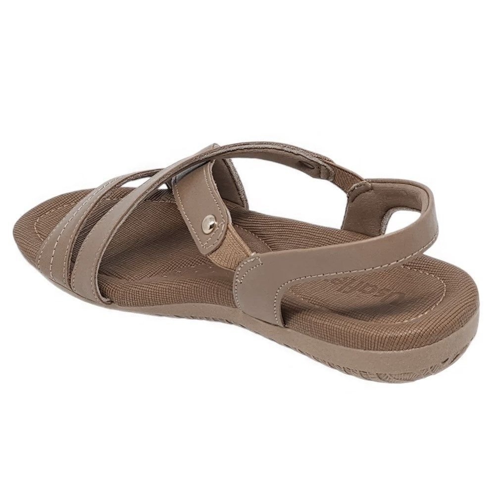 Sandália Rasteira Usaflex Couro Feminina Marrom 4