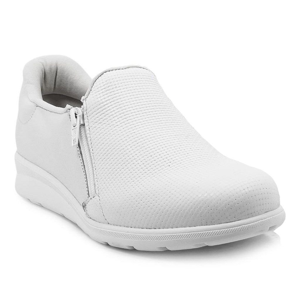 Tênis Usaflex Casual Zíper Feminino Branco 1