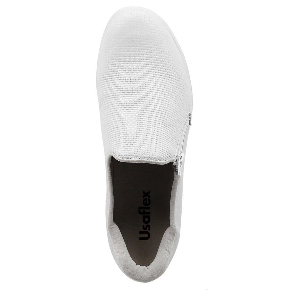 Tênis Usaflex Casual Zíper Feminino Branco 4