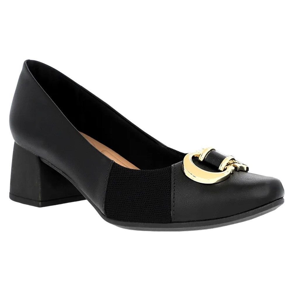 Scarpin Usaflex Joanete Salto Bloco Feminino Preto 2