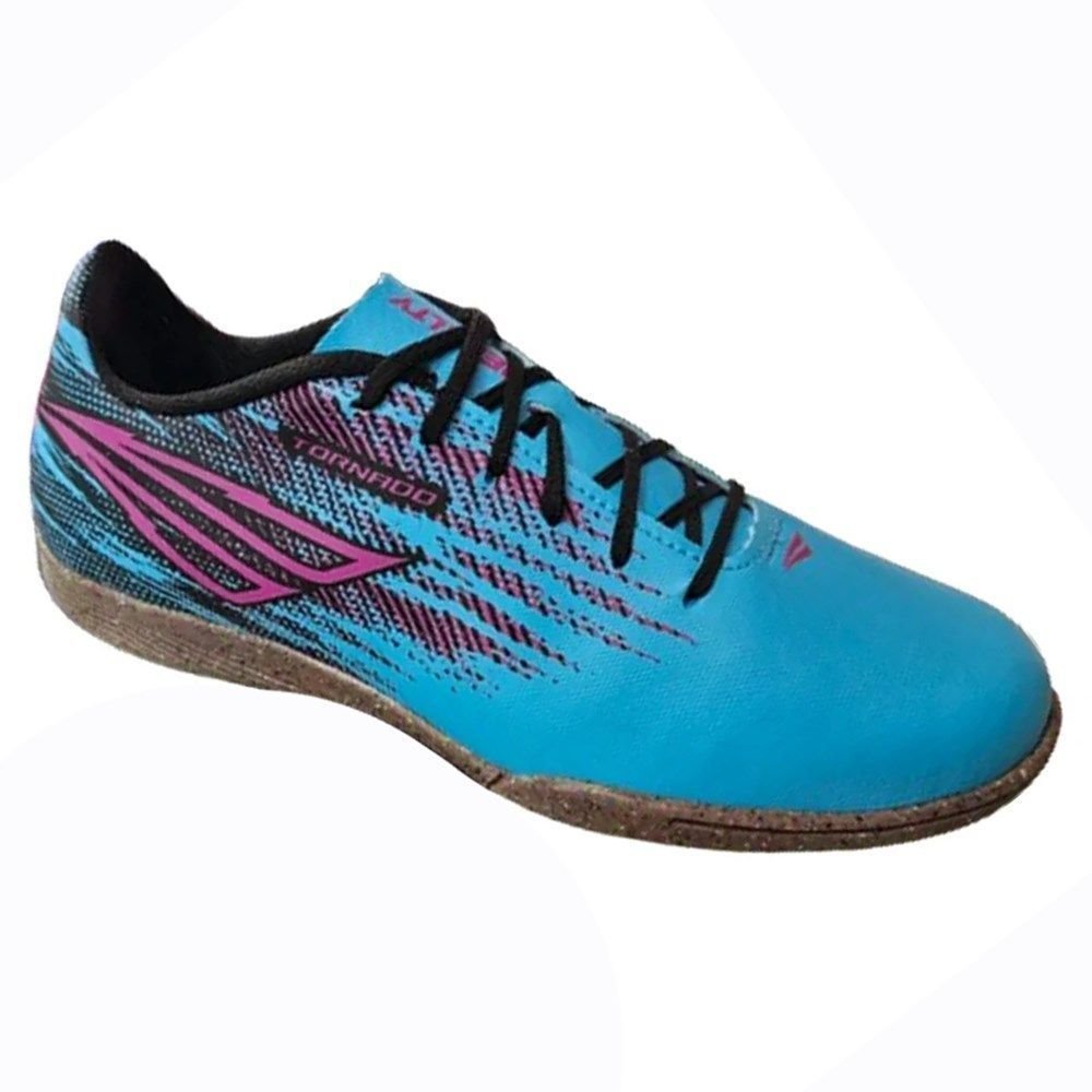Chuteira Futsal Penalty Tornado Masculino Azul/Rosa 1