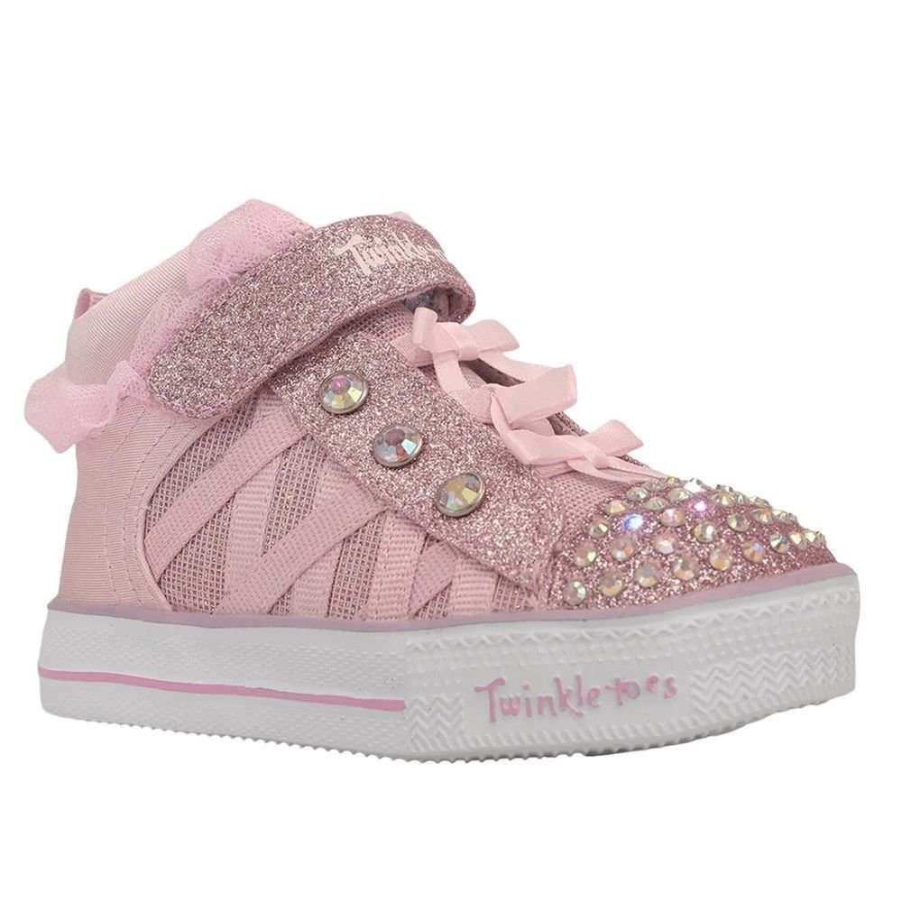 Tênis Skechers S Lights Shuffle Lites Adore A Ball Infantil Rosa 1