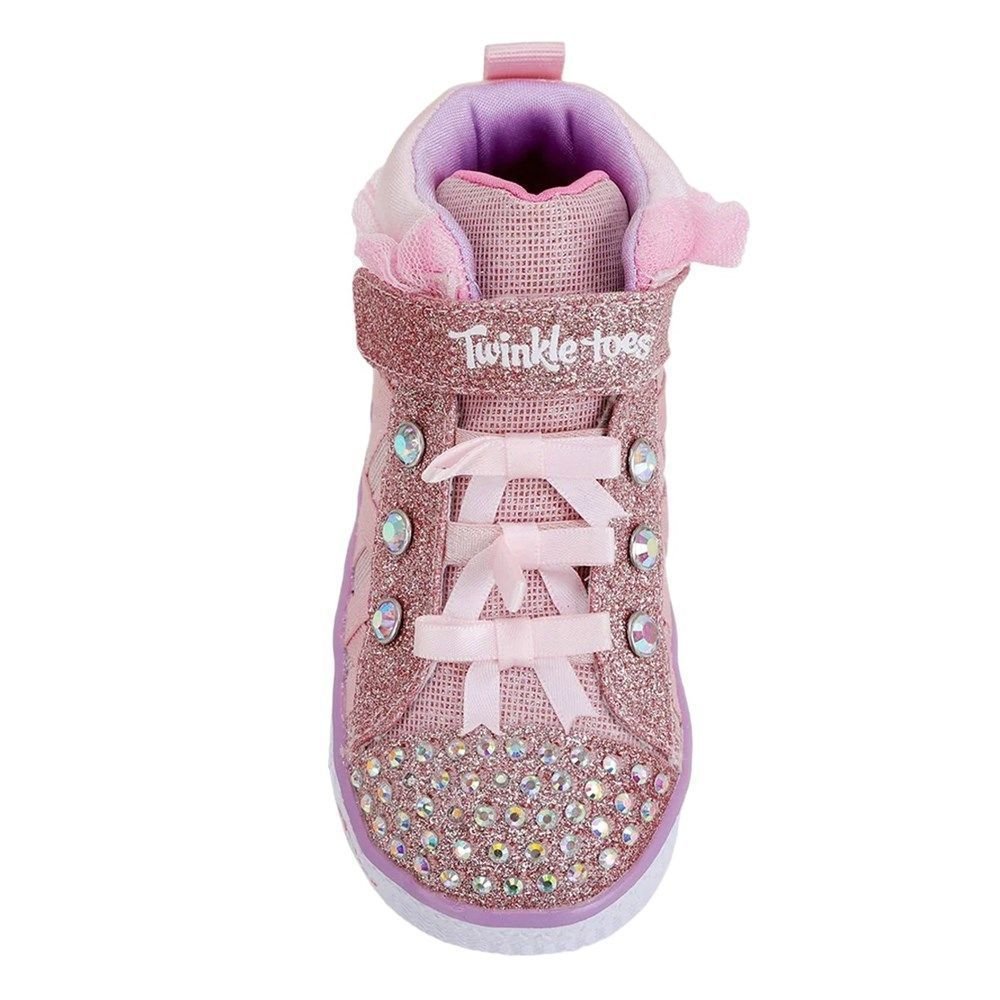 Tênis Skechers S Lights Shuffle Lites Adore A Ball Infantil Rosa 3