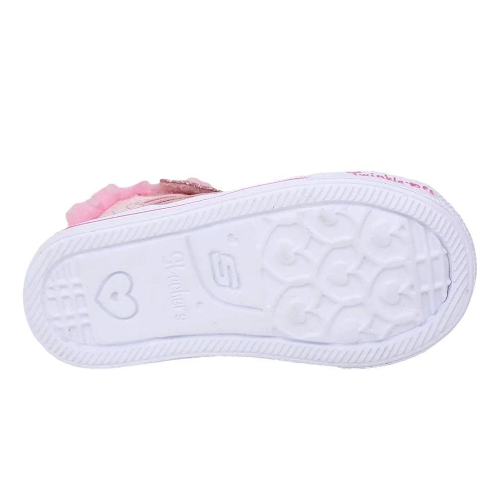 Tênis Skechers S Lights Shuffle Lites Adore A Ball Infantil Rosa 4