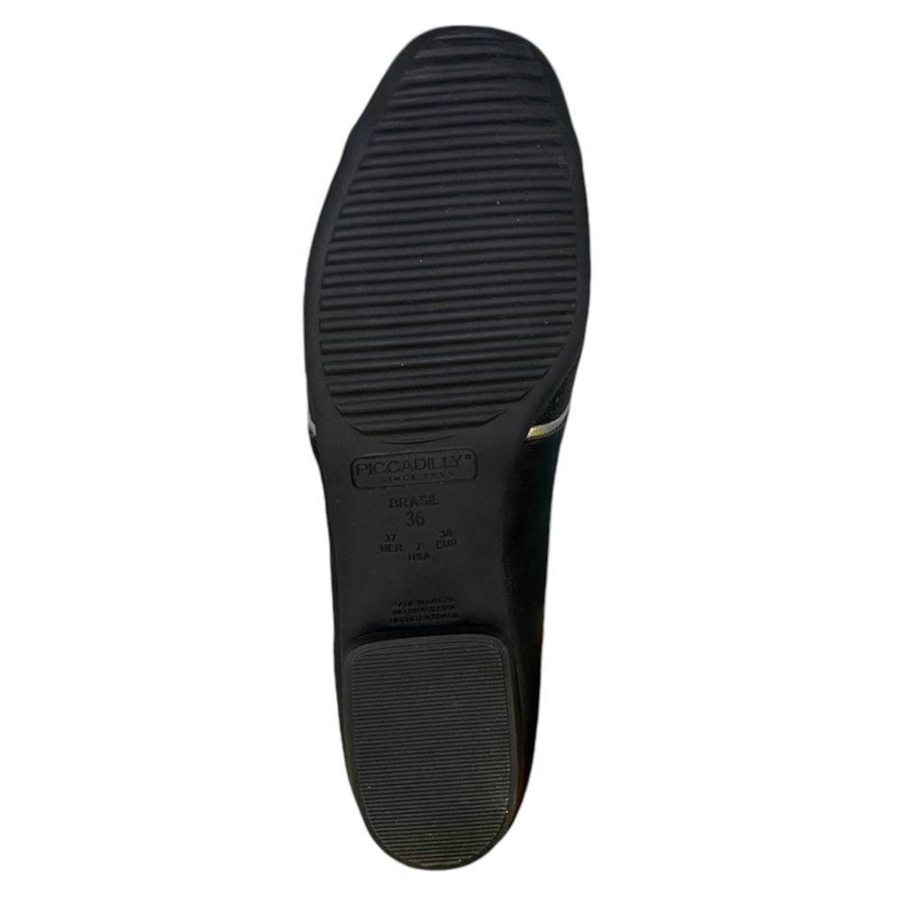 Sapatilha Piccadilly Raquel Salto Baixo Feminina Preto 5