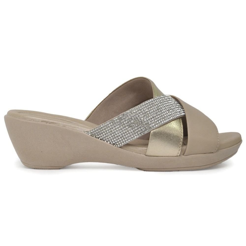 Tamanco Usaflex Tiras Feminino Cinza 1