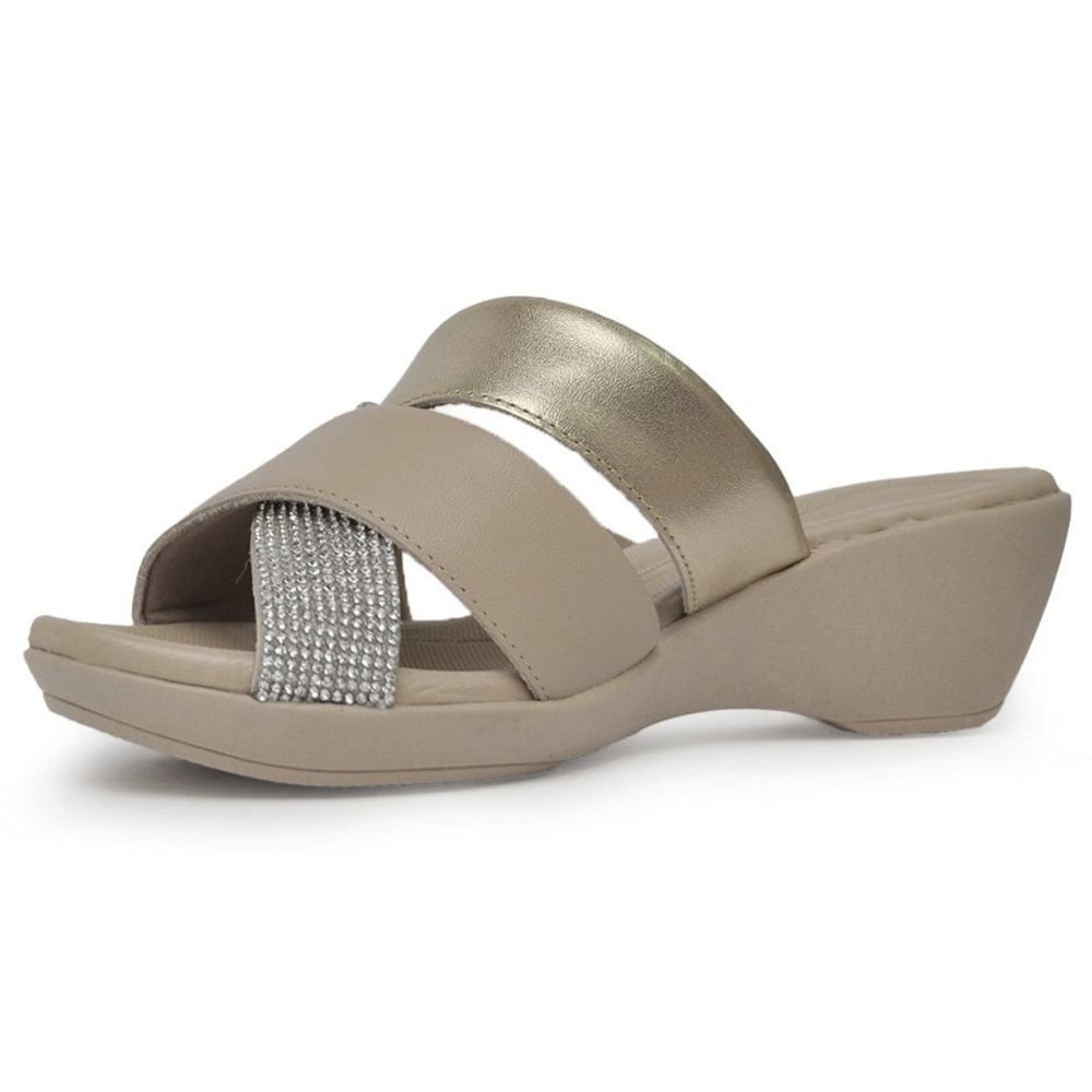 Tamanco Usaflex Tiras Feminino Cinza 2