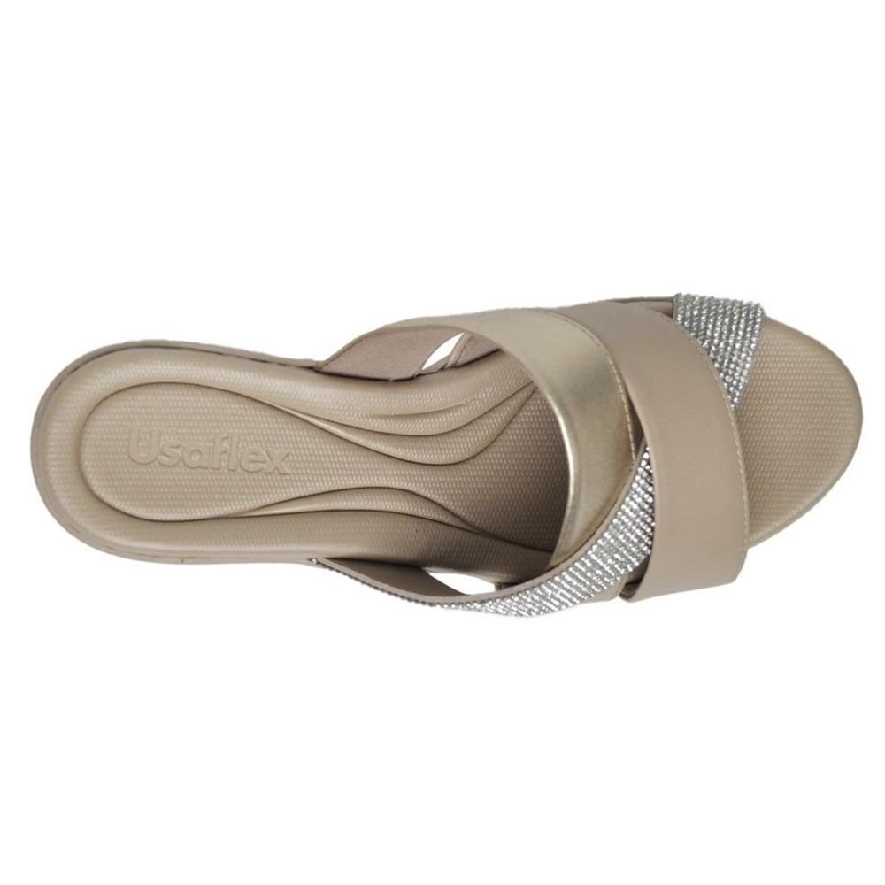 Tamanco Usaflex Tiras Feminino Cinza 3