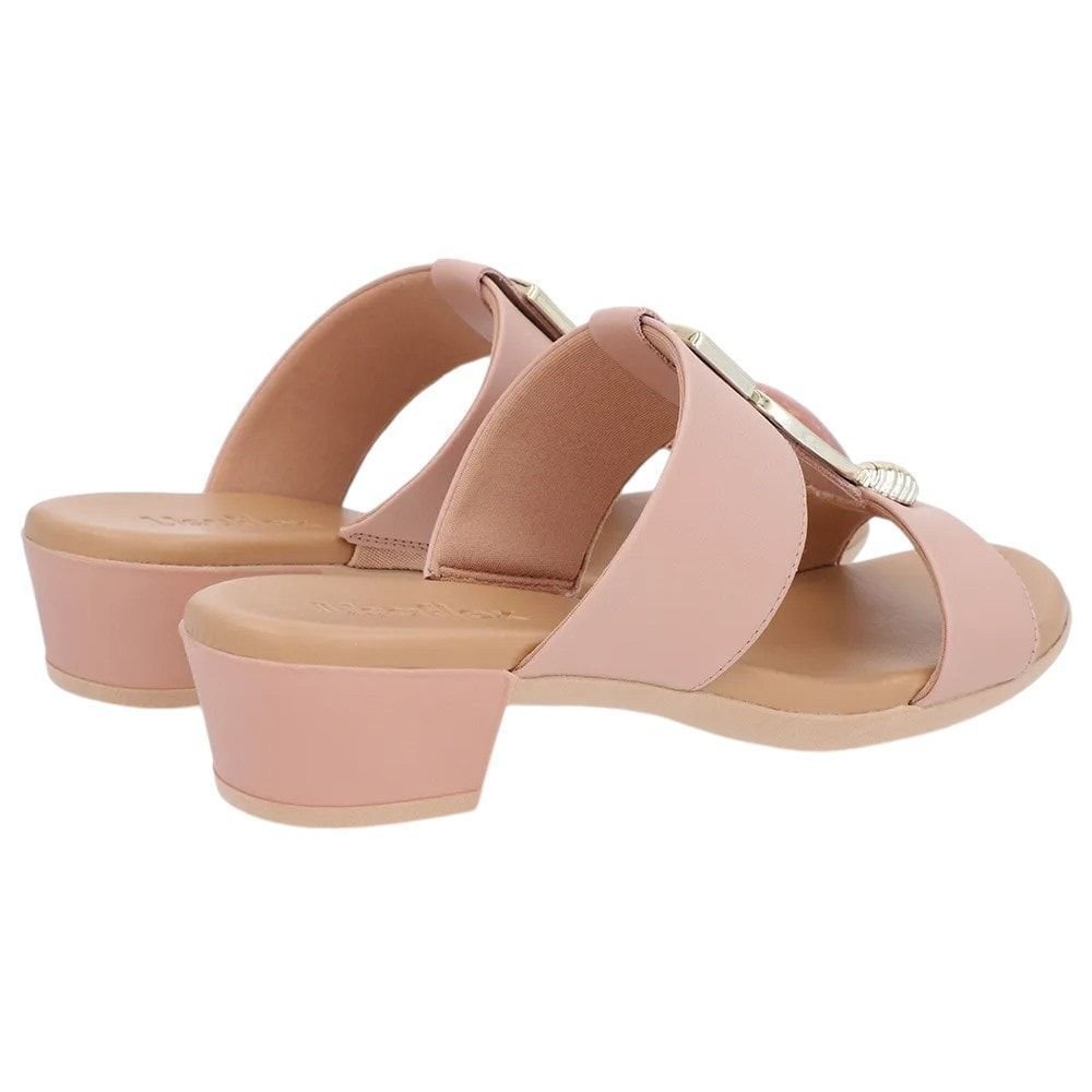 Tamanco Salto Usaflex Couro Feminino Rosa 3