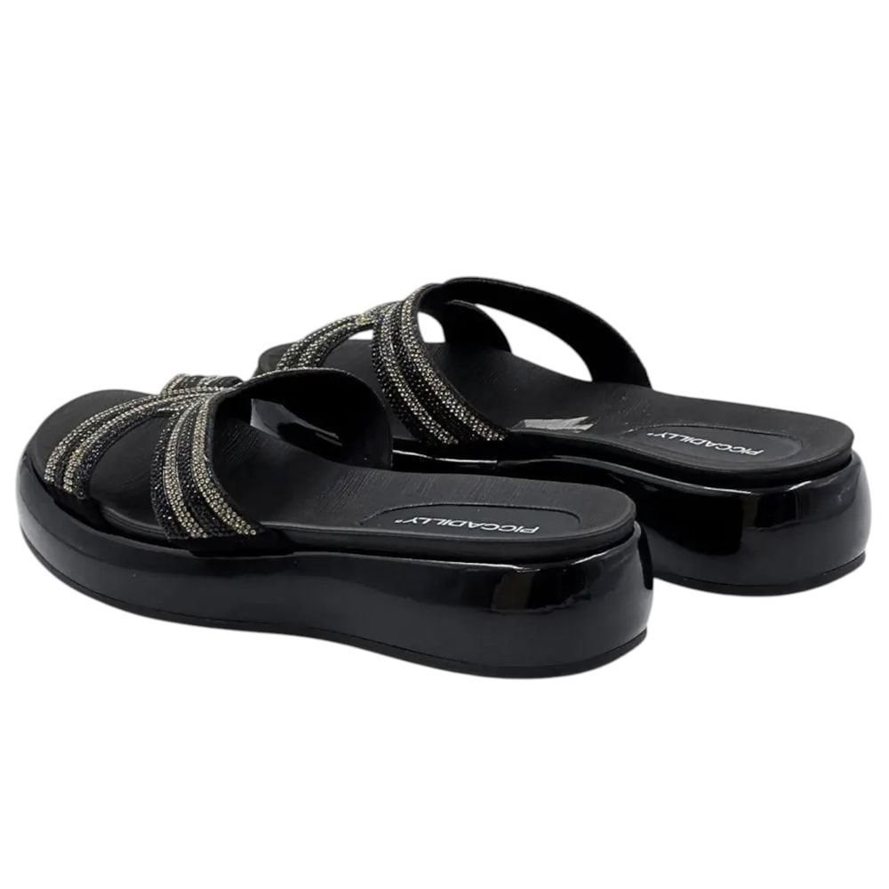 Tamanco Piccadilly Sol Strass Feminino Preto 2