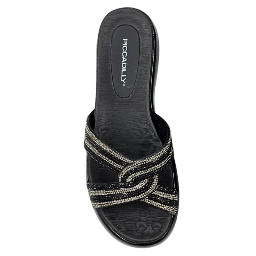 Tamanco Piccadilly Sol Strass Feminino Preto 3