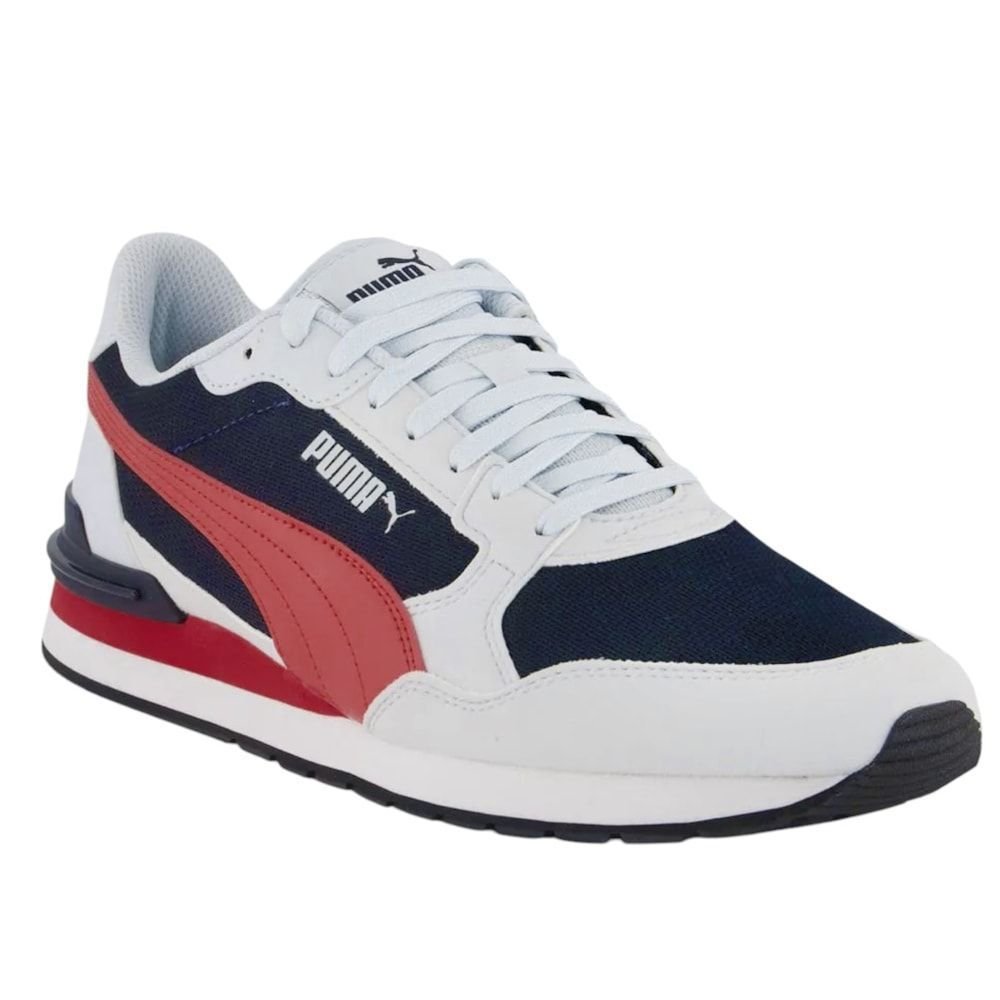 Tênis Puma ST Runner V4 Mesh Masculino Branco/Azul/Vermelho 1