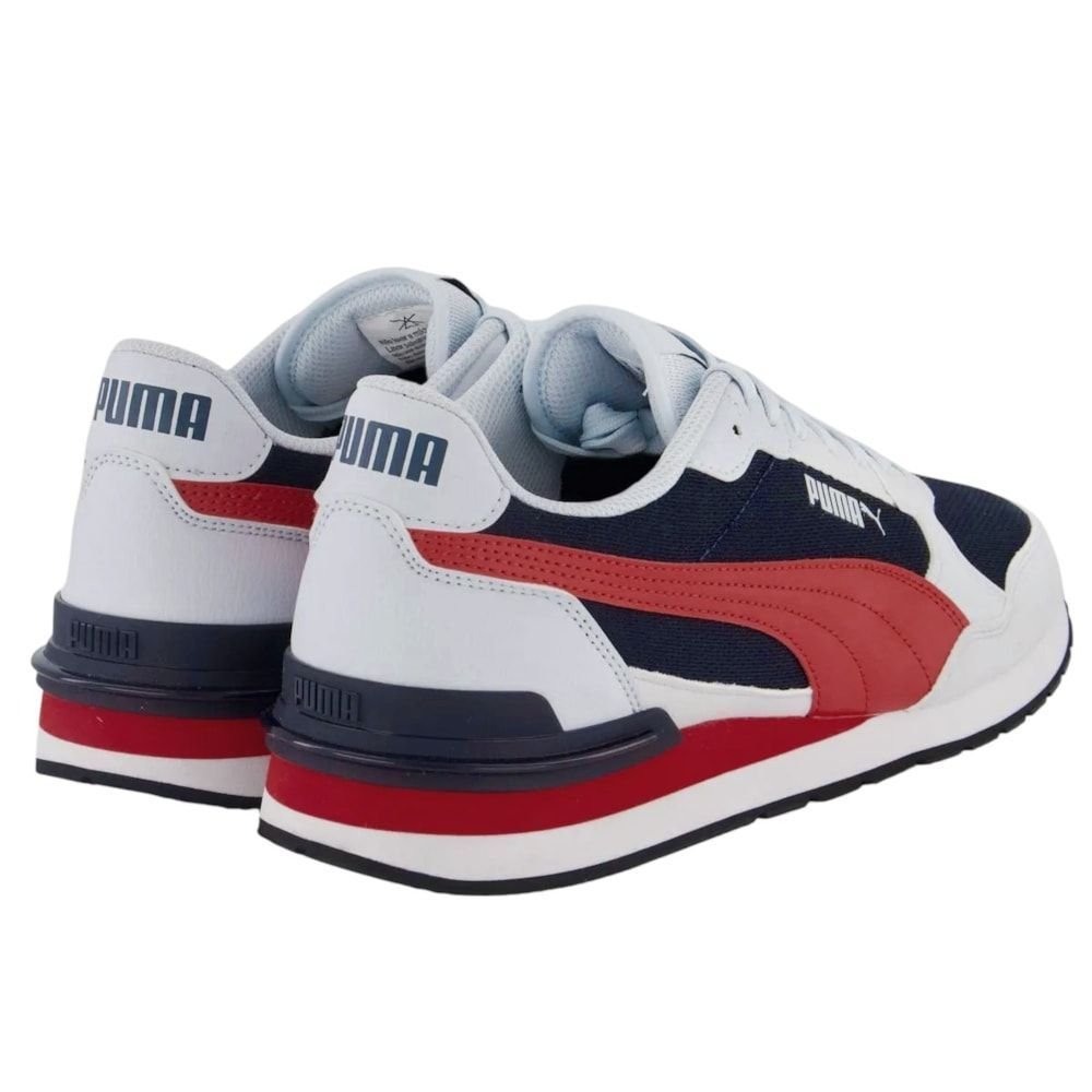 Tênis Puma ST Runner V4 Mesh Masculino Branco/Azul/Vermelho 2