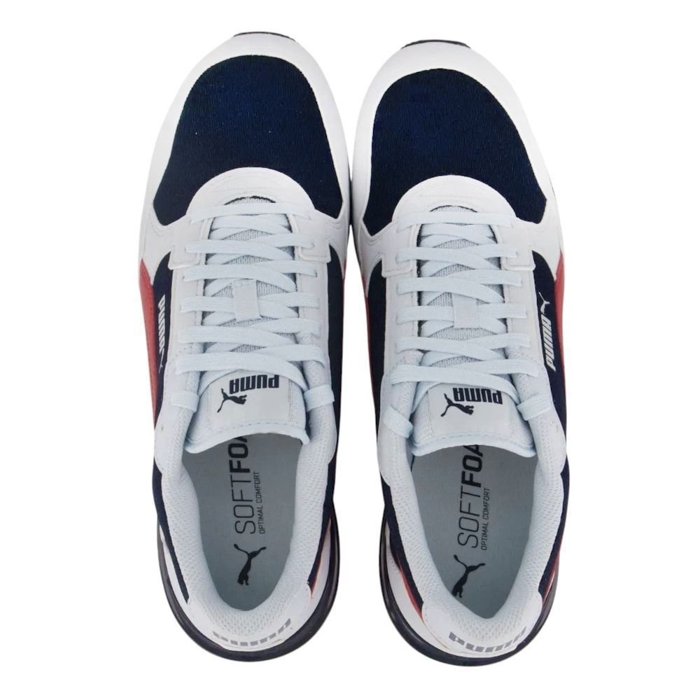 Tênis Puma ST Runner V4 Mesh Masculino Branco/Azul/Vermelho 3