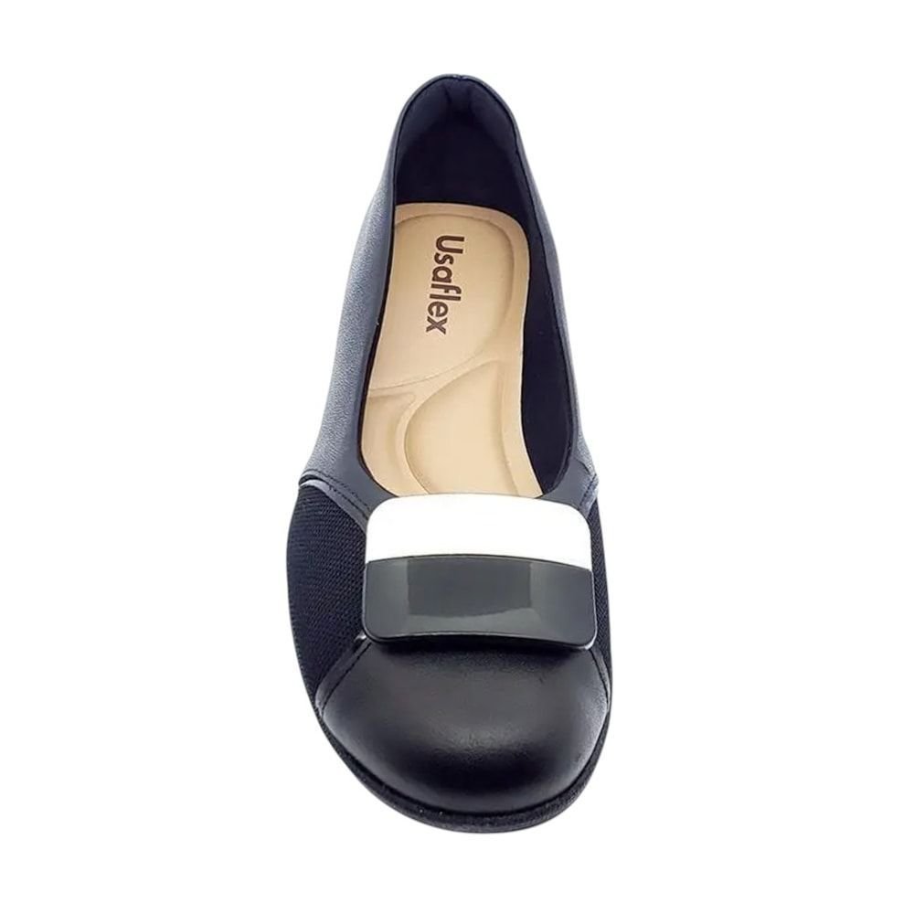 Sapatilha Usaflex Couro Feminina Preto 4