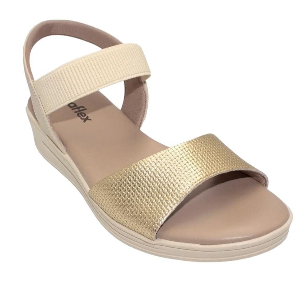 Sandália Usaflex Plataforma Feminina Dourado 1