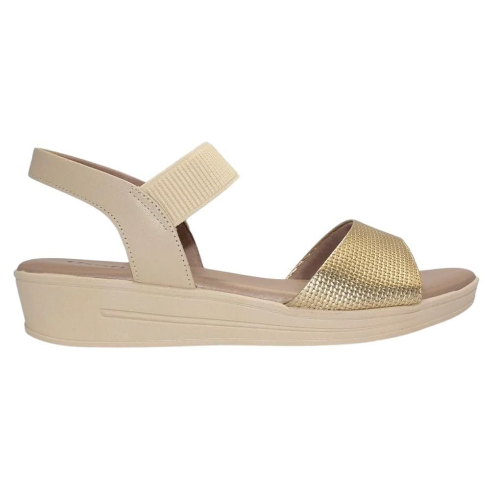 Sandália Usaflex Plataforma Feminina Dourado 2