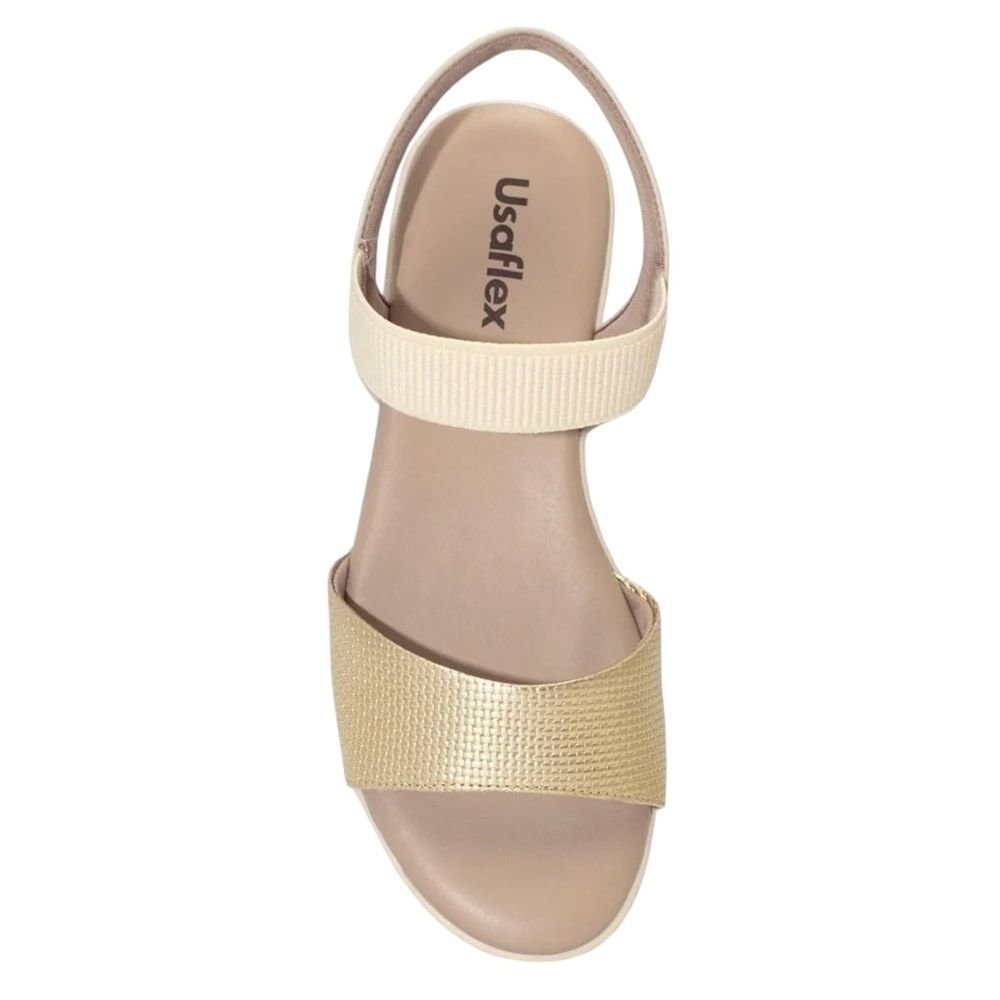 Sandália Usaflex Plataforma Feminina Dourado 4