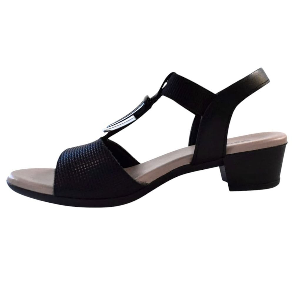 Sandália Usaflex Salto Bloco Feminina Preto 2