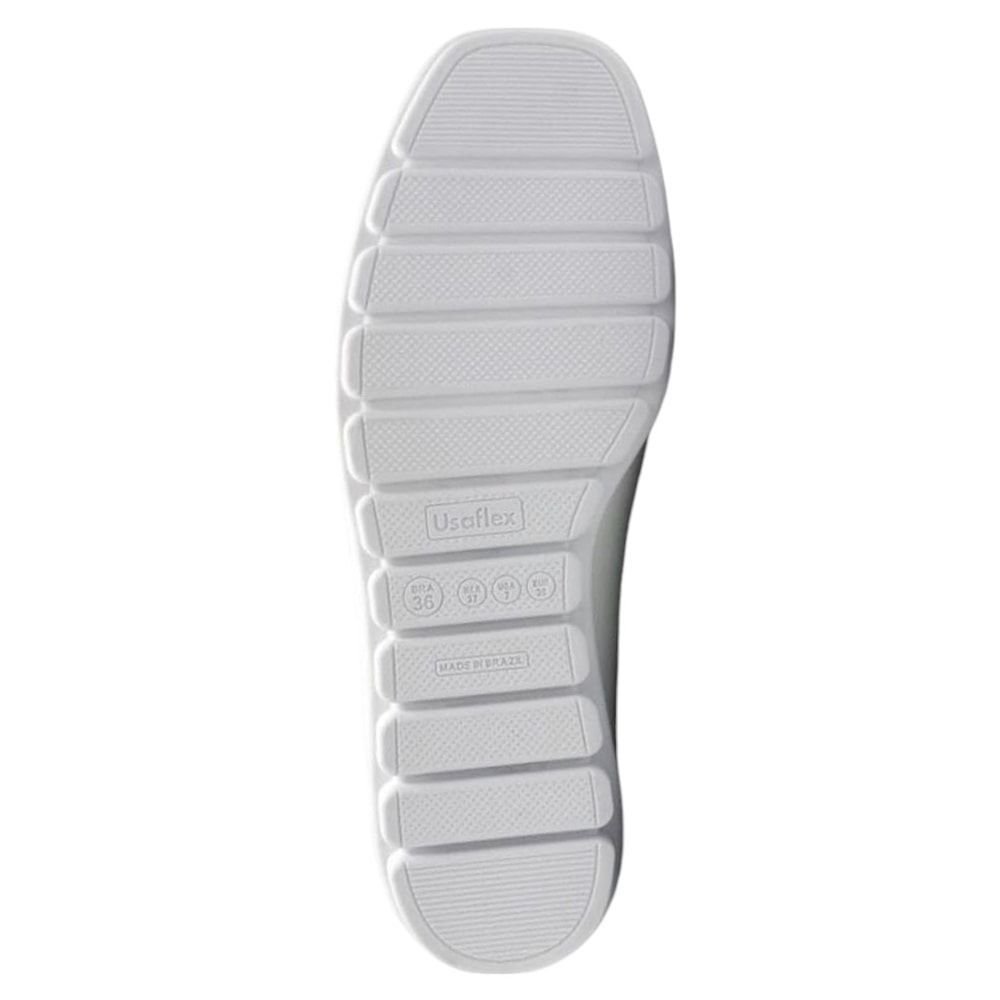 Mocassim Usaflex Loafer Em Couro Feminino Branco 5