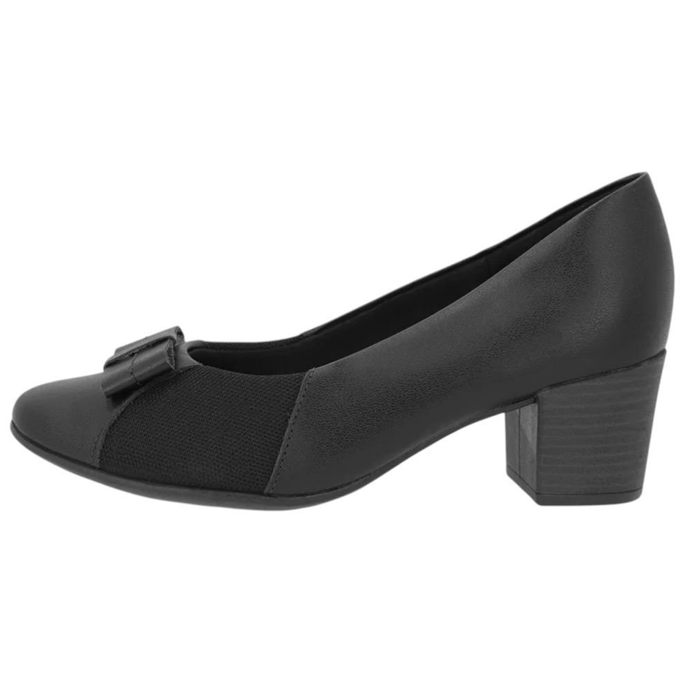 Scarpin Usaflex Salto Bloco Feminino Preto 2
