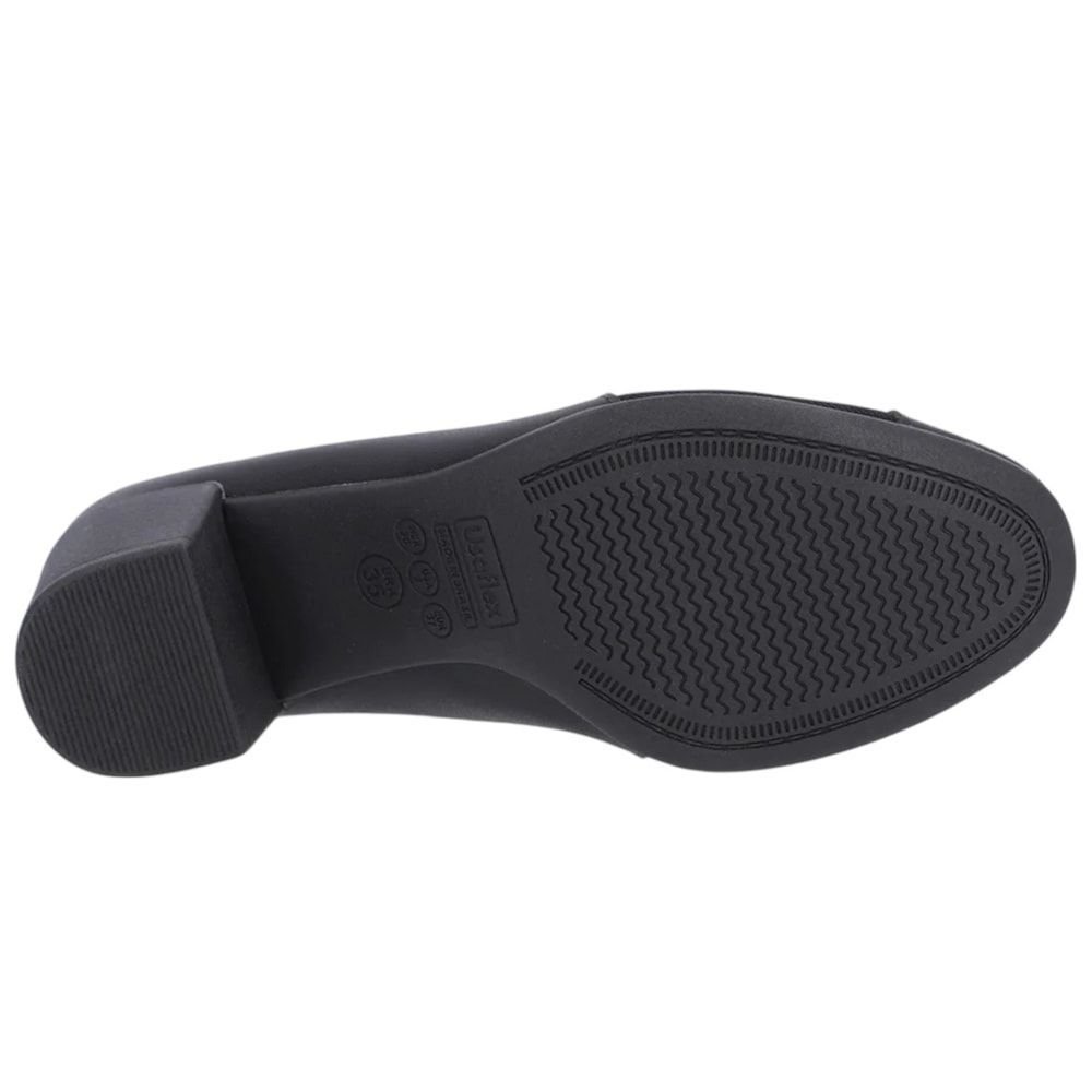 Scarpin Usaflex Salto Bloco Feminino Preto 4