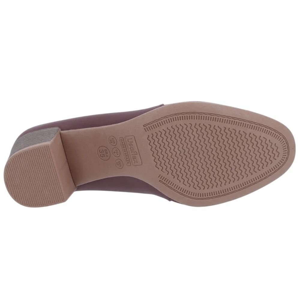 Scarpin Usaflex Salto Bloco Feminino Vermelho 4