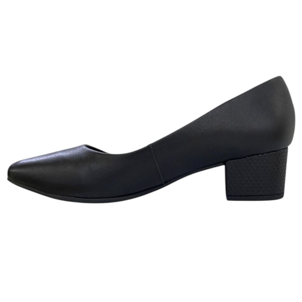 Scarpin Usaflex Salto Bloco Feminino Preto 2