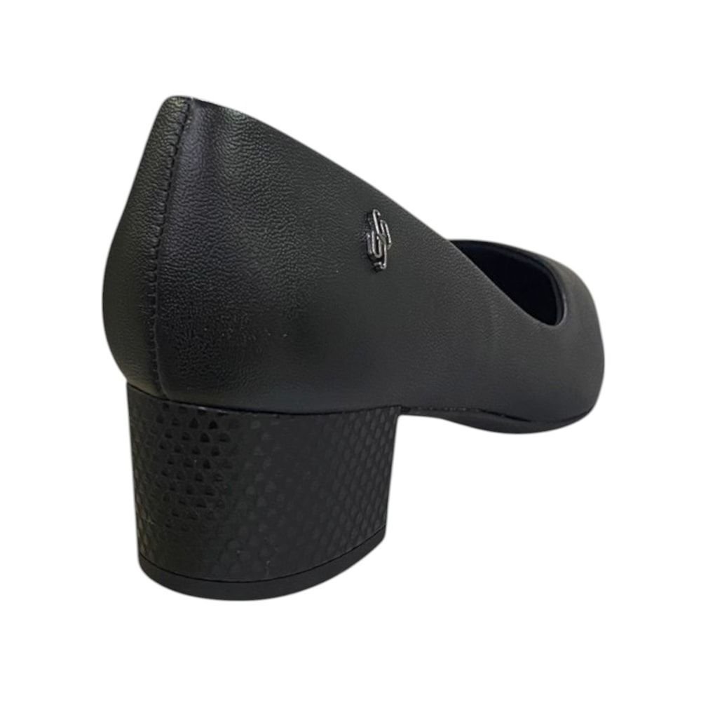 Scarpin Usaflex Salto Bloco Feminino Preto 3