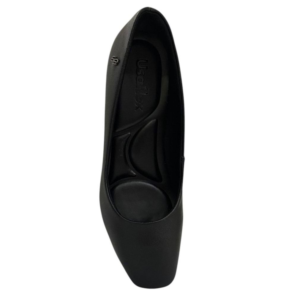 Scarpin Usaflex Salto Bloco Feminino Preto 4