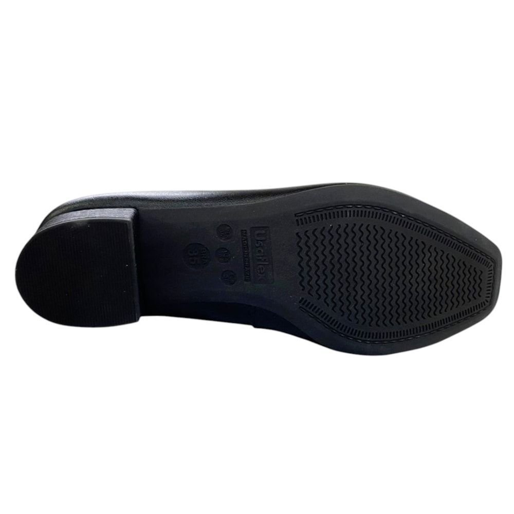 Scarpin Usaflex Salto Bloco Feminino Preto 5
