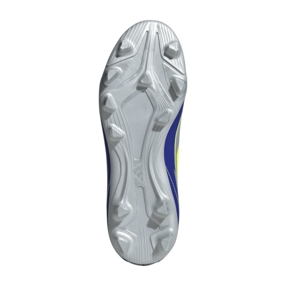 Chuteira Campo Adidas F50 Club Multi-Ground Messi Infantil Prata/Azul/Amarelo 6