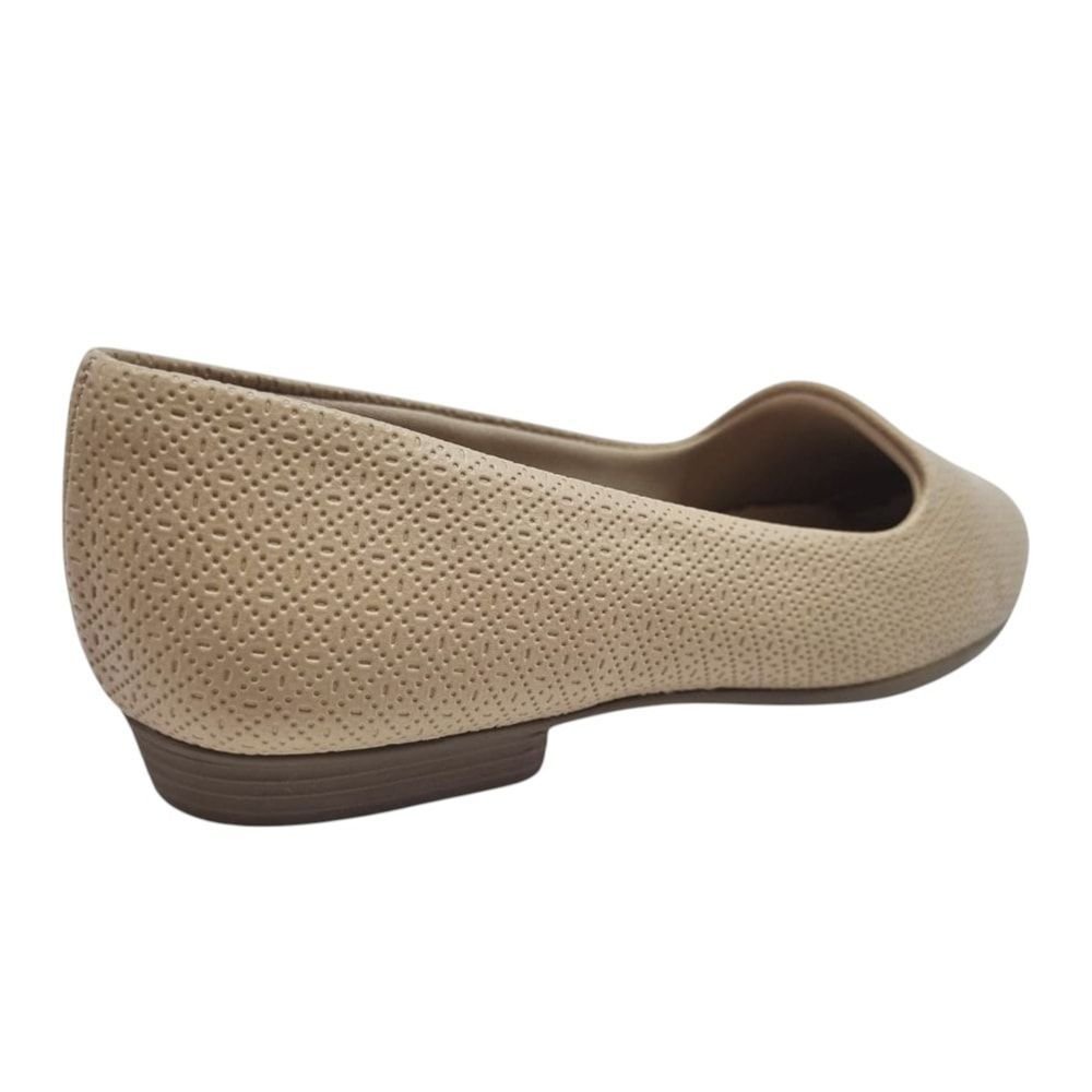 Sapatilha Piccadilly Raquel Salto Baixo Feminino Bege 3