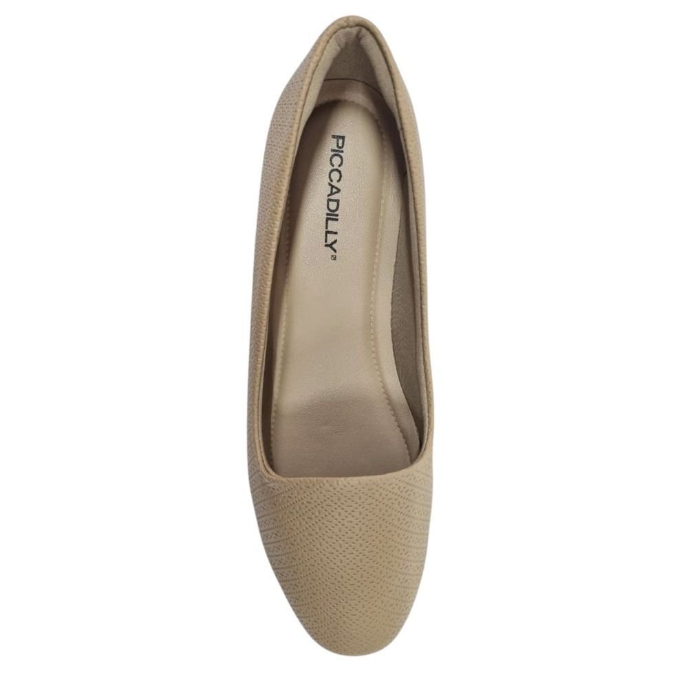 Sapatilha Piccadilly Raquel Salto Baixo Feminino Bege 4