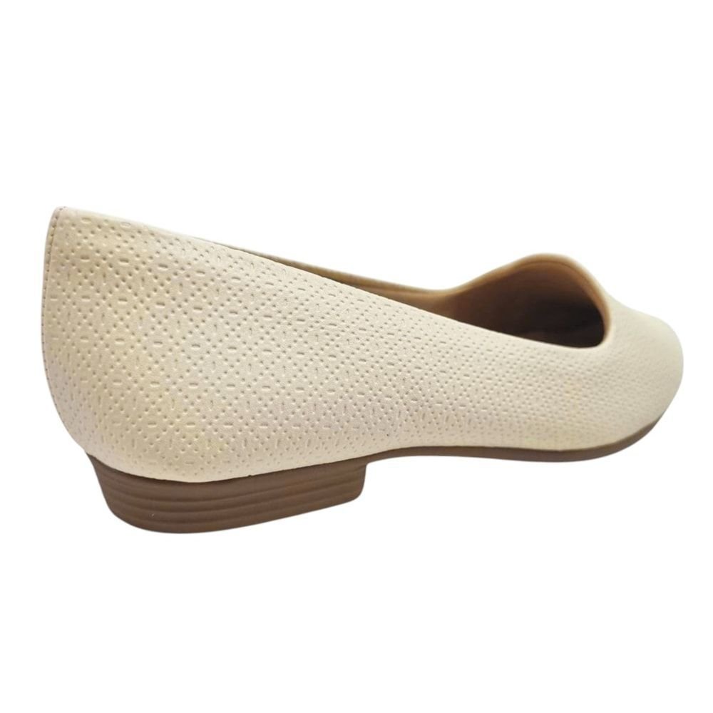 Sapatilha Piccadilly Raquel Salto Baixo Feminino Bege 3