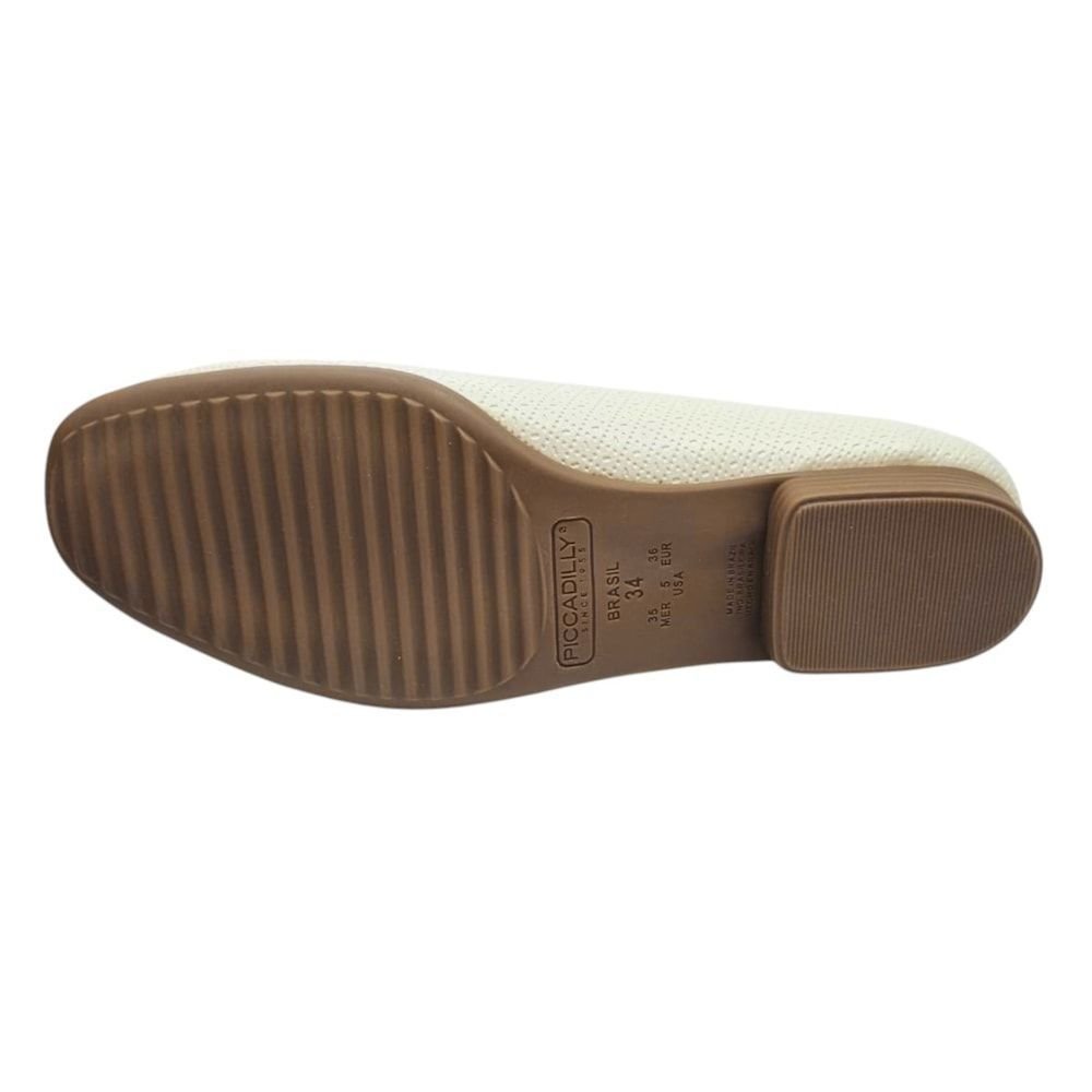 Sapatilha Piccadilly Raquel Salto Baixo Feminino Bege 5