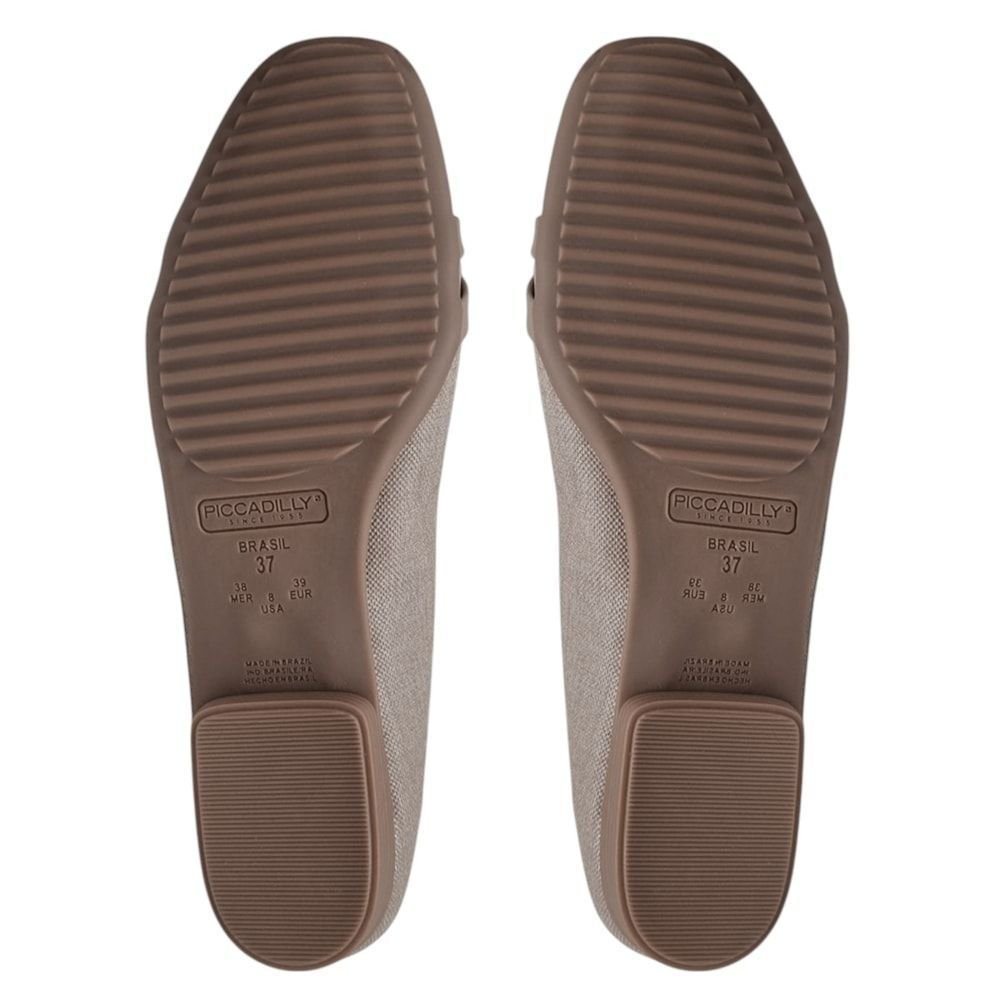 Sapatilha Piccadilly Raquel Salto Baixo Feminino Bege 5