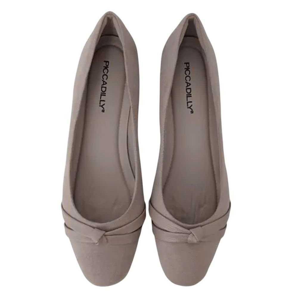 Sapatilha Piccadilly Raquel Salto Baixo Feminino Bege 4