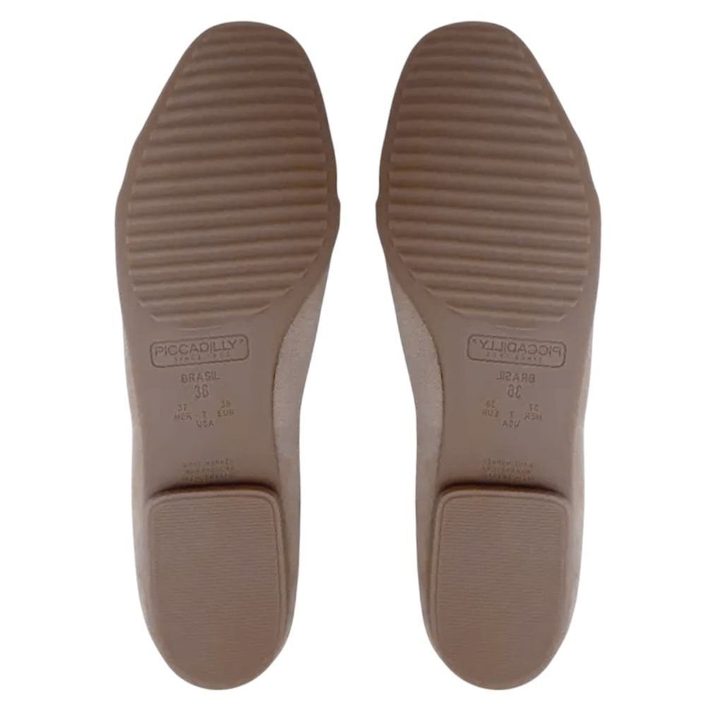 Sapatilha Piccadilly Raquel Salto Baixo Feminino Bege 5