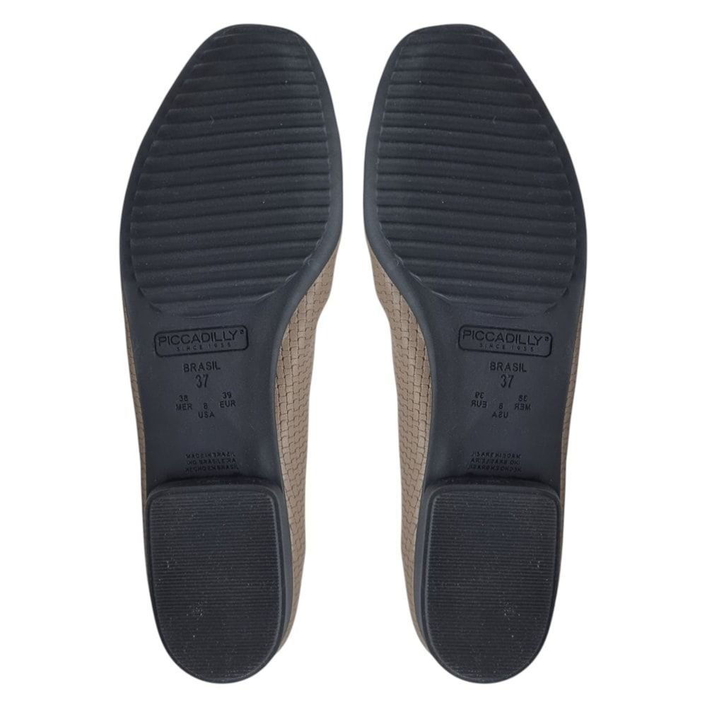 Sapatilha Piccadilly Raquel Salto Baixo Feminino Bege 5