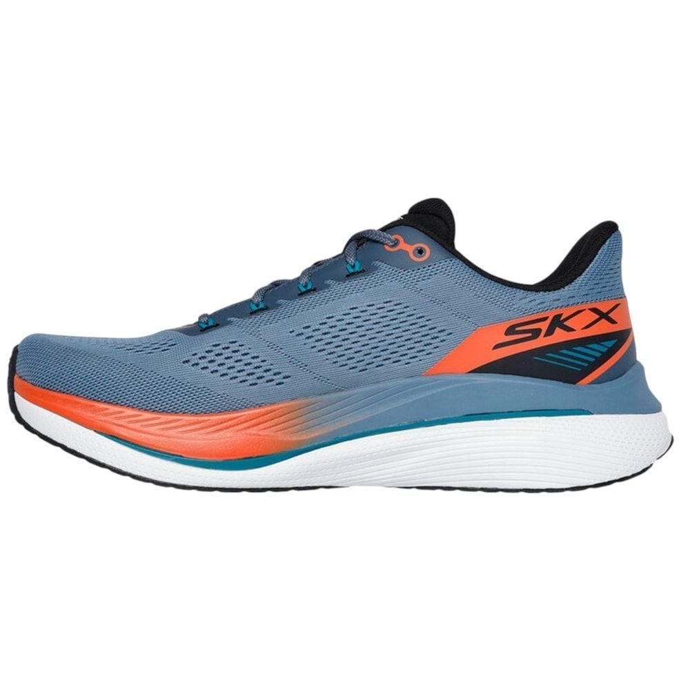 Tênis Skechers Max Cushioning Propulsion Masculino Azul/Laranja 2