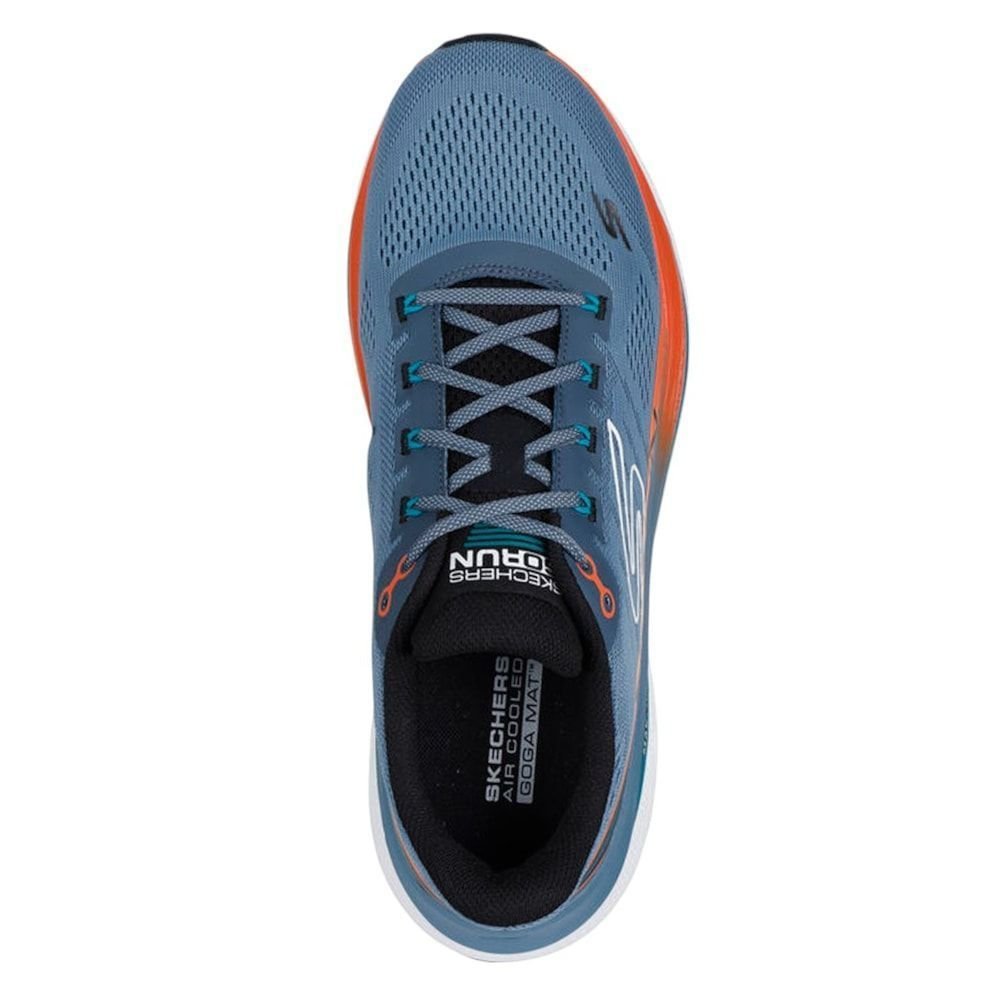 Tênis Skechers Max Cushioning Propulsion Masculino Azul/Laranja 4