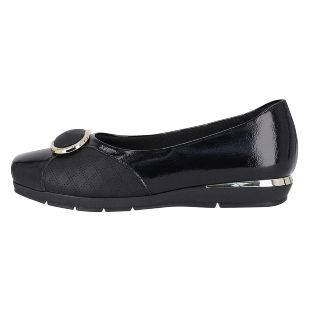 Sapato Piccadilly Fernanda Salto Baixo Feminino Preto 2