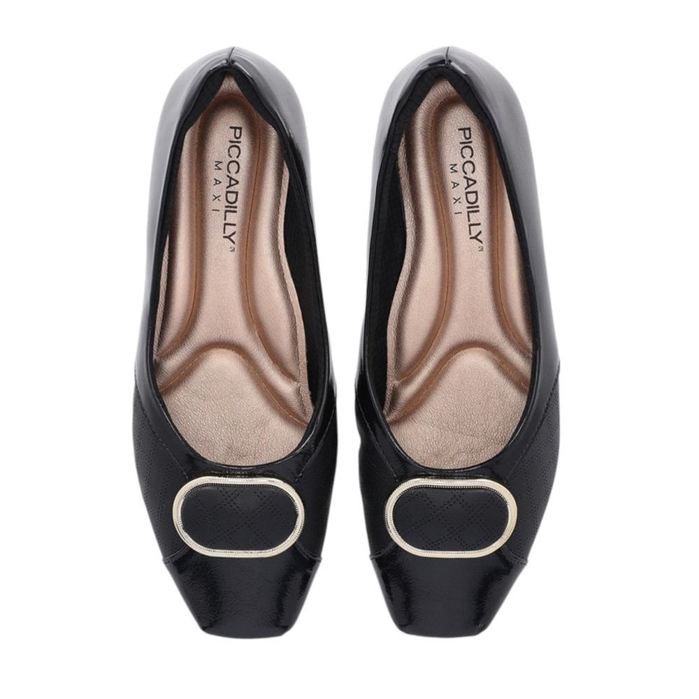 Sapato Piccadilly Fernanda Salto Baixo Feminino Preto 4